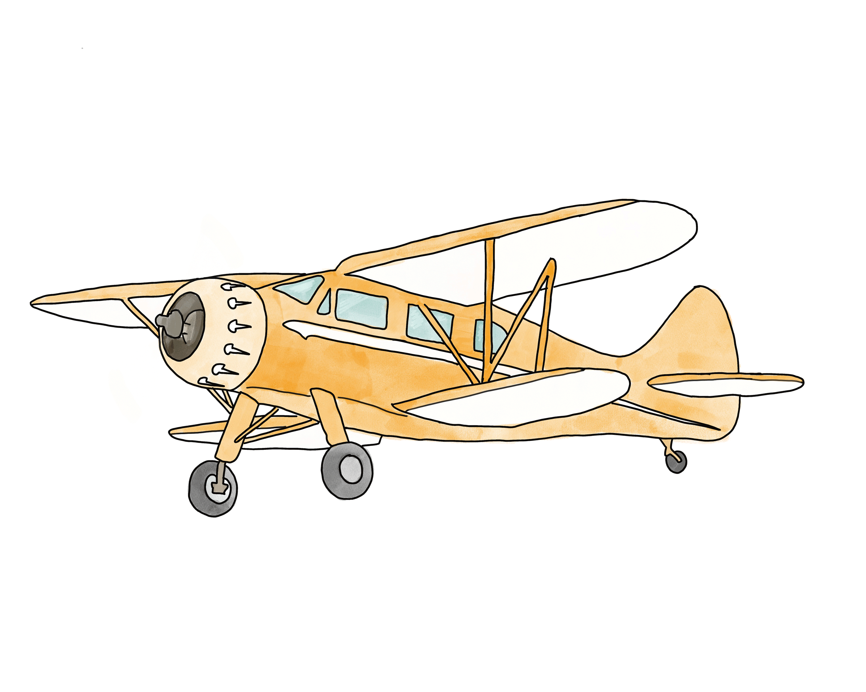 Little Yellow Airplane airplane design digital painting graphic design illustration procreate