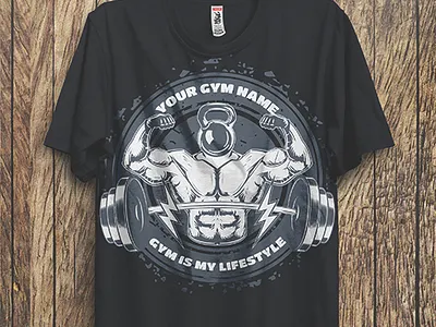 GYM IS MY LIFESTYLE T-SHIRT DESIGN branding design designtshirt graphic design illustration logo minimal t shirt t shirtdesign typography ui vector