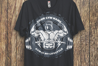 GYM IS MY LIFESTYLE T-SHIRT DESIGN branding design designtshirt graphic design illustration logo minimal t shirt t shirtdesign typography ui vector