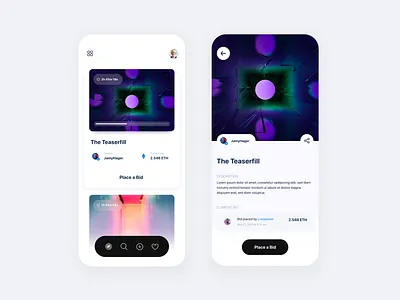 NFT Auction Mobile App app design mobile nft ui