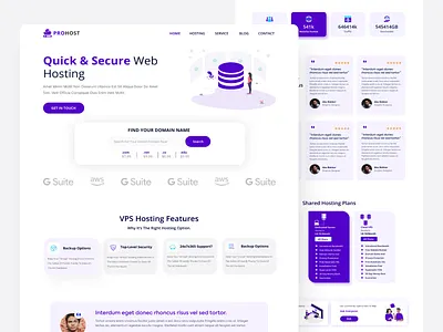 Web Hosting Service landing Page domain landing page free domain hosting landing page hosting website landing page server hosting ui ux website