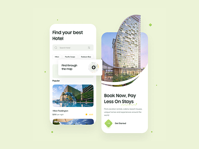 Hotel booking app branding design illustration logo typography ui vector