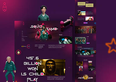 Squid Game Landing Page 3d agency animation branding business business organize design figma graphic design illustration landing page logo motion graphics squid game ui user experience user interface