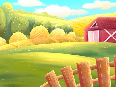 Backgroun illustration art background design farm illustration kid art procreate raster illustration