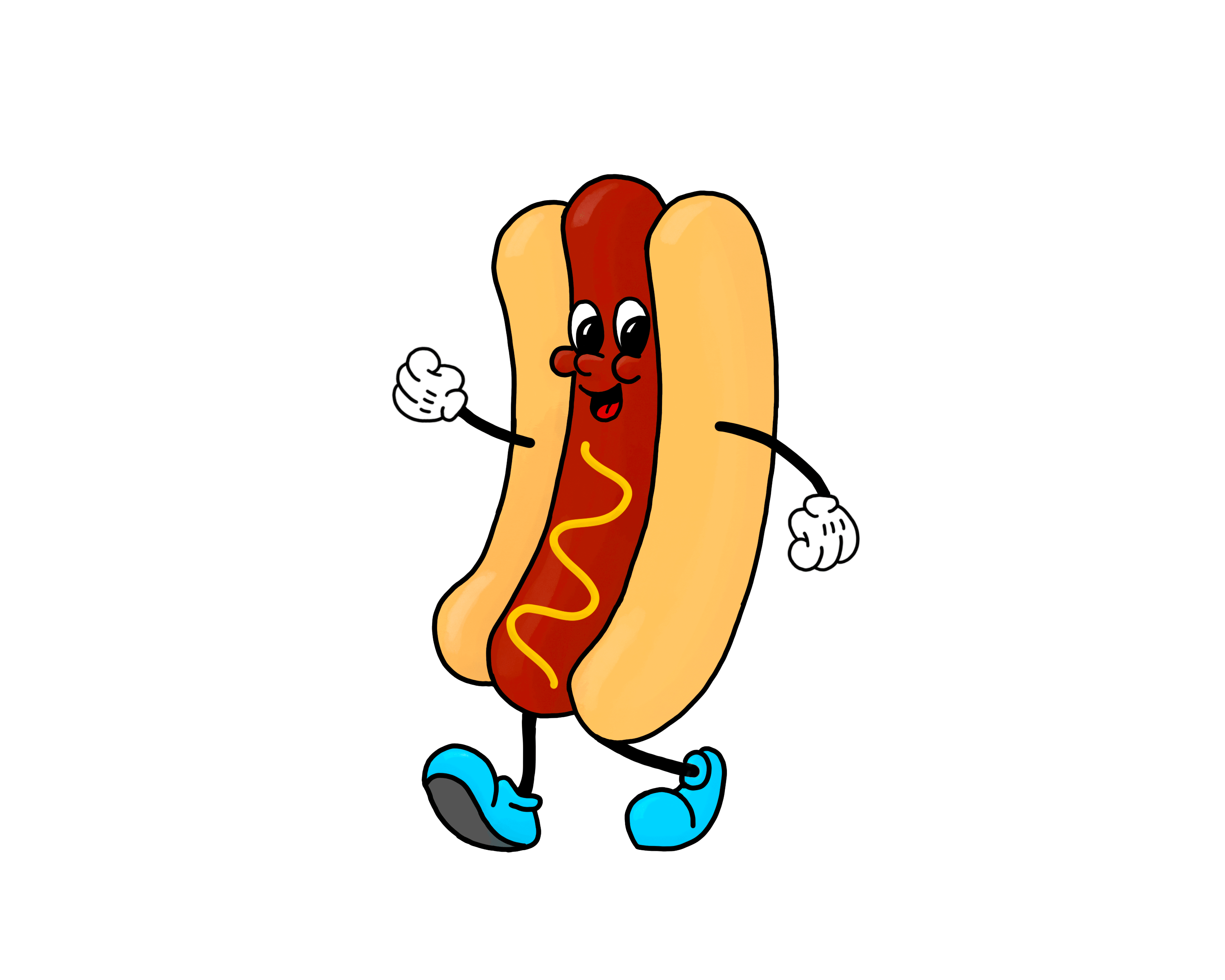 Mr. Hot Dog character design graphic design hot dog illustration procreate