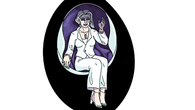 Character Design - Governor Quinn character design drawing illustration procreate purple white