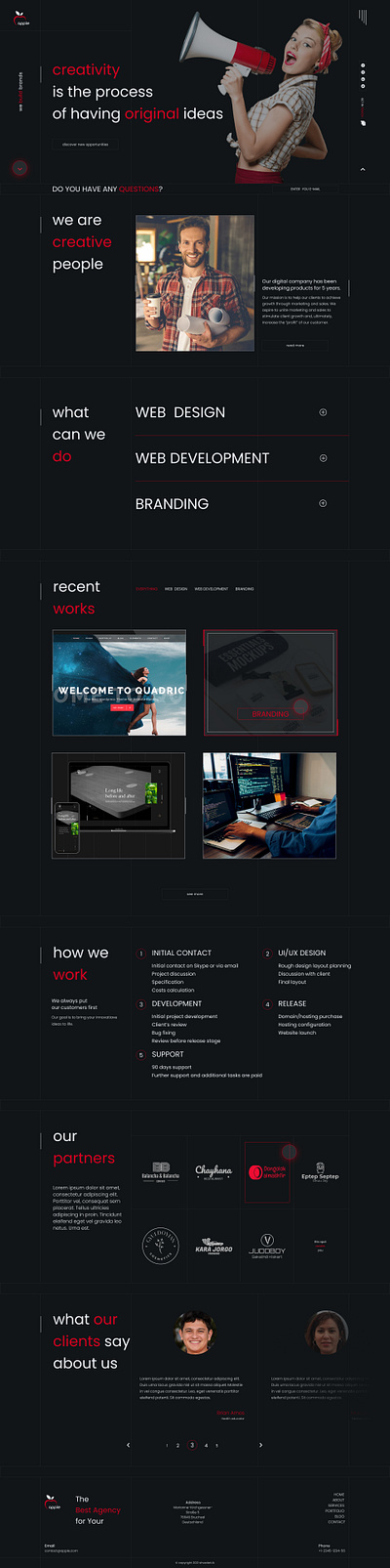 Creative studio web design concept design figma homepage webdesign website