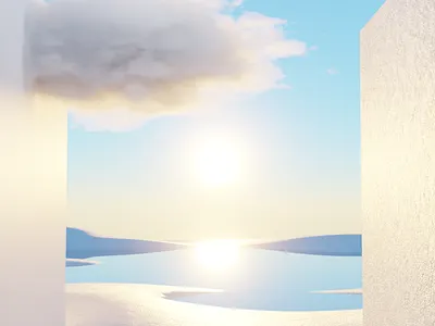 sun rise 3d 3ddesign 3dillustration art artwork blender blender3d design illustration landscape nftart