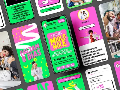 Doutores da Alegria - UI Responsive Elements adobe xd app clean ui design donation donation app doutores da alegria figma graphic design icon illustration mobile mobile app product design responsive screens typography ui ux web