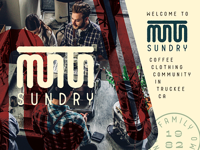 MNTN Sundry badge design brand board brand identity brand photography branding coffee shop color palette design design challenge flat graphic design illustrator logo vector