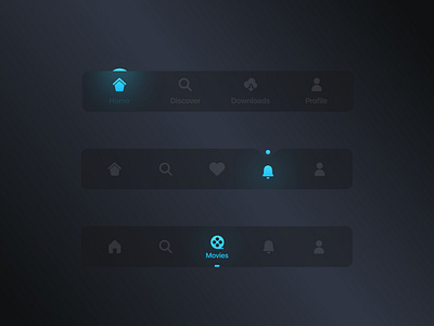 Tab Bar Microinteractions dark dark concept interactive design mobile design tab bar tab bar microinteractions uiux