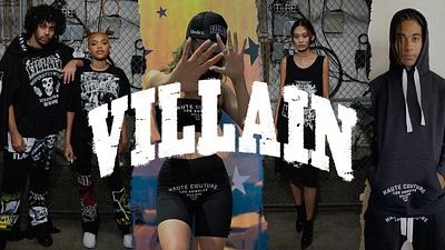 Villain Streetwear apparel clothing fashion fashion design logotype type typography