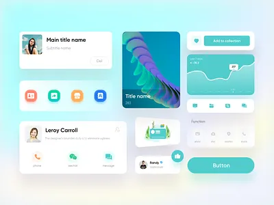 一组组件库界面 design ui ux 组件