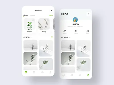 相册主页 个人中心界面UI app design typography ui ux