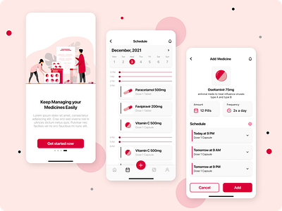 Medicine Reminder App drugs health hospital medicine medicine regime medicine reminder mobile application mobile ui notifications pharmacy reminder ui ux
