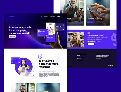Bank Landing Page & App Design app branding design graphic design illustration ui uidesign ux