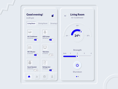 Smart home neomorphism mobile app design android android app android design app best ui design design msart home neomorphism neomorphism app neomorphism trendy design smart control smart home app trendy design typography ui ui concept ui design uiux ux design