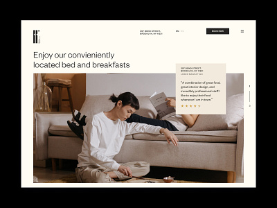 Brooklyn BnB website branding design hotel minimal ui website