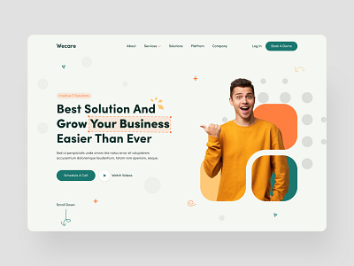 Tech solution landing page and UI Exploration agency agency website creative design digital solution homepage design it promotion landingpage minimal popular design solution tech solution ui designer uidesign uiux web web design webdesign website builder website concept website design