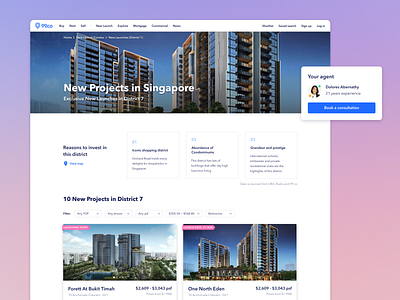 Real Estate search results page 99co architecture buildings card card design desktop ecommerce figma filter landing page property real estate search search results singapore ui ux web