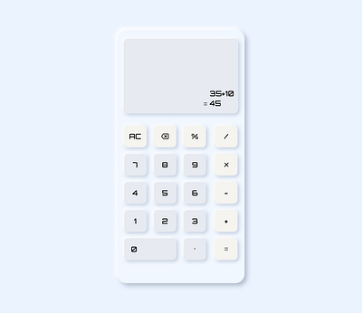 calculator neumorphism app branding design graphic design illustration logo ui ux