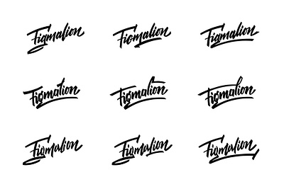 Figmalion. Logo sketches branding calligraphy design handlettering lettering logo