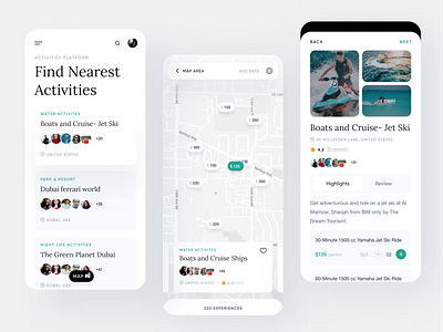 Application- Activities Platform activities app activities platform app app design booking app creative mobile app sports app tour app traveling app water sports website