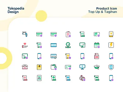 Tokopedia Product Icons - Top up & Tagihan branding design digital icon illustration product icon recharge tokopedia top up ui user interface ux