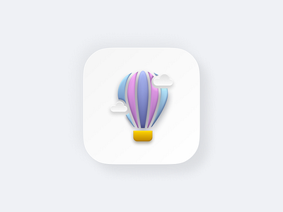 Vidoo app icon 3d app balloon branding cloud color design edit graphic design icon illustration interface logo mobile skeuomorphism ui ux video web