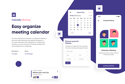 Calendar for meeting app branding illustration logo typography ui ux vector