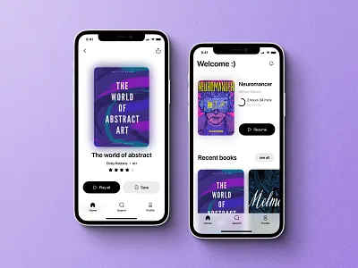 Audio Book Mobile App app audio book audio player audiobook book card clean colorful cover ebook figma ios iphone light minimal mobile read sound ui ux