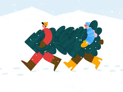 Christmas preparations 🎄 2d advent calendar character christmas christmas card christmas tree design flat graphic illustration