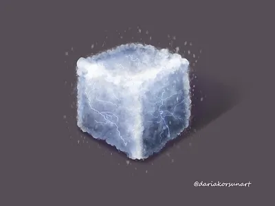 Clouds and Lightning 2d 2dart 3d clouds conceptart cube design gamedesign gamedev gameui icon illustration lightning materials texture ui