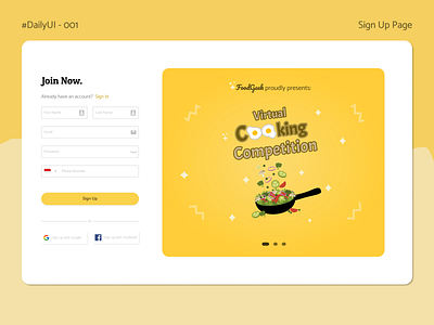 DailyUI - 001 : Sign Up Page dailyui design desktop ui ux web