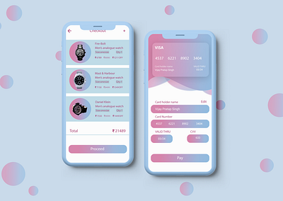 Credit Card app credit card typography ui ux watch