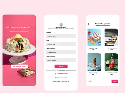 Onboarding for a bakery store #DailyUI app branding design graphic design illustration logo typography ui ux vector