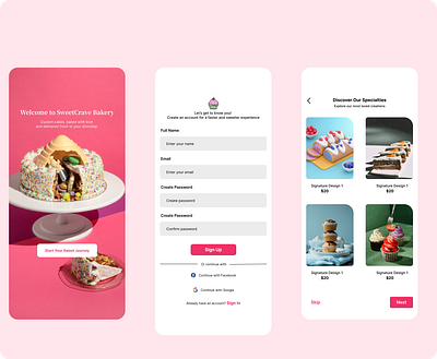 Onboarding for a bakery store #DailyUI app branding design graphic design illustration logo typography ui ux vector