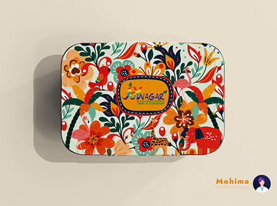 Sweet Food Plastic Box Container Design/Branding animals artist box branding character design cultural digital art drawing folk art food forest illustration illustration label nature packaging paiting pattern plastic container sweet box village nostalgic