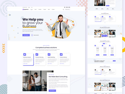 Digital Agency Business Template Design agency agency landing page app design branding business agency corporate template creative design digital agency template graphic design illustration landing page mockup prototype design ui ui design ui template ux design web design web development wireframe