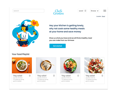 Recipe website splash page branding design ui ux