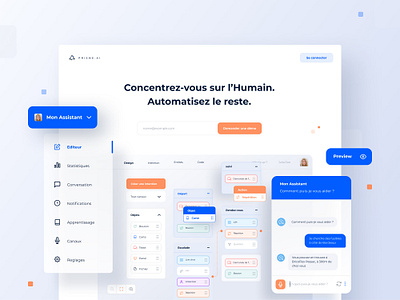 Prisme.ai ai chat dashboard design home page ia landing page layout logo ui webdesign