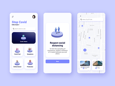 Stop Covid App Design app app design concept covid covid 19 design graphic design medical app mobile app ui