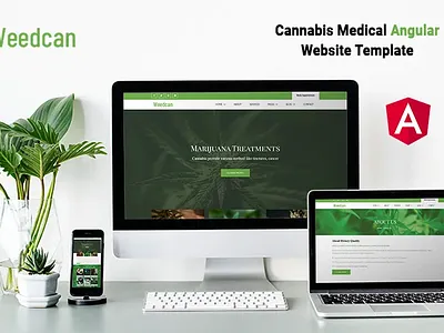 Weedcan - Cannabis Medical Angular Template branding cannabis design drug drug store logo marijuana medicine pharmacy responsive template theme ui ux website website design