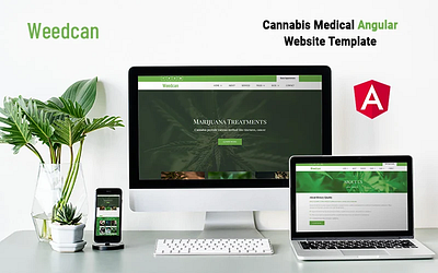 Weedcan - Cannabis Medical Angular Template branding cannabis design drug drug store logo marijuana medicine pharmacy responsive template theme ui ux website website design