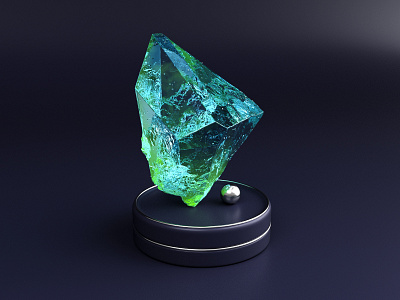 Eroded Gem 3d 3dsmax abstract cover gem glass illustration render vray web design webshocker website