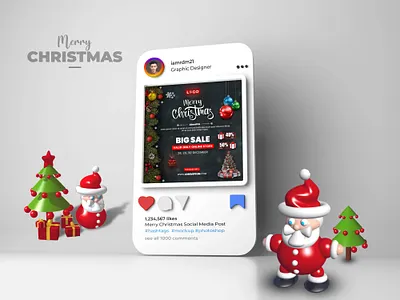 Merry Christmas Day Sale Instagram Social Media Post Design background branding christmas christmas day design free graphic design instagram post print sale post social media social media sale template trendy typography ui ux winter winter sale