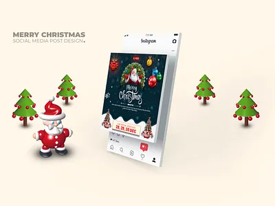 Merry Christmas Day Sale Social Media or Instagram Post Design branding christmas day sale christmas tree design graphic design happy merry merry christmas new post post design print social media tree trendy typography ui ux