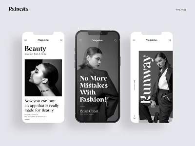 Rainesta Font Preview app branding classy dark app dark ui design fashion feminine font font design illustration logo magazine mobile product typography ui ui ux ux vector