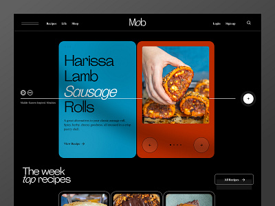 Mob. Website beauty big cards creative design desktop grid illustration page recipes reference type ui ui design uidesign web website wireframe