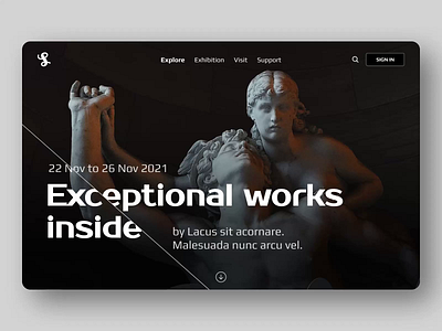 Museum website design and prototype ancient antique art artistic culture landing page museum ui design ux design web design website